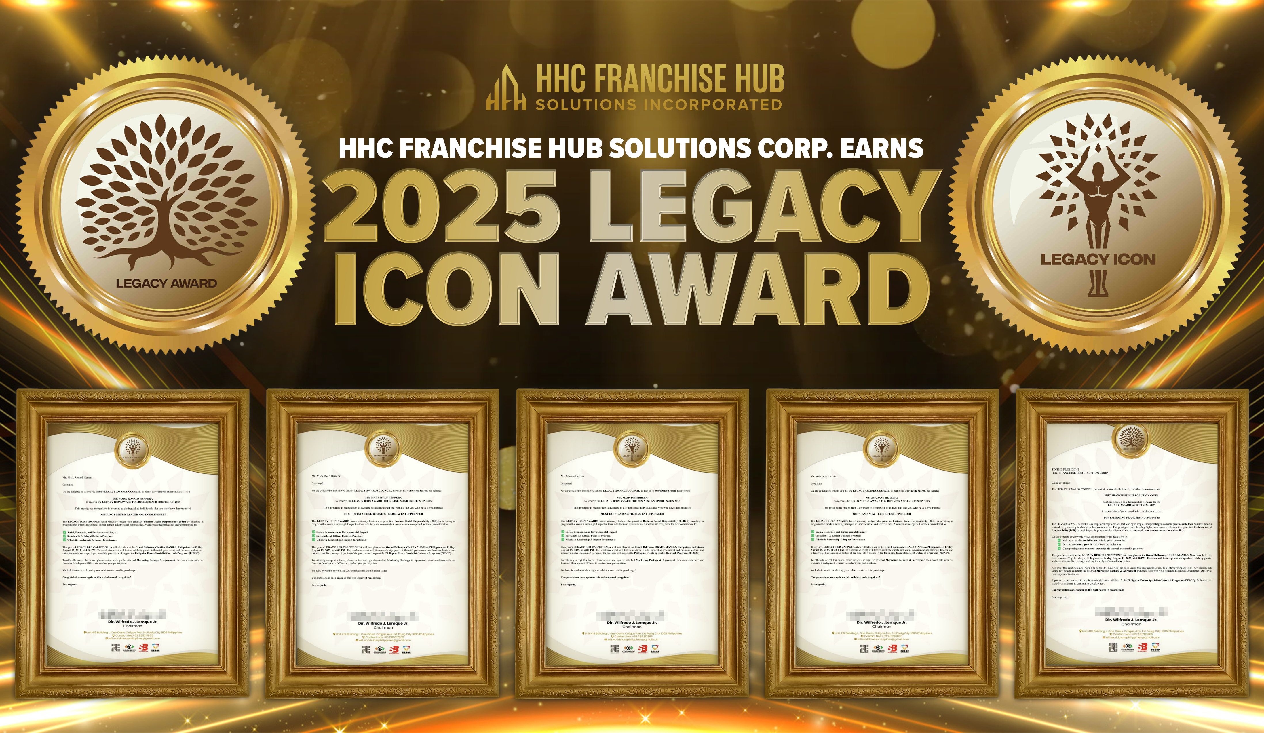 HHC Franchise Hub Solutions Corp. 2025 Legacy Icon Award